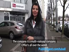 PublicAgent Hot brunette MILF with great tits outdoors sex
