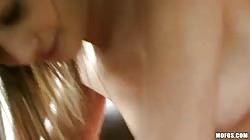 Teenager with ideal butts is sucking a dick in close-up