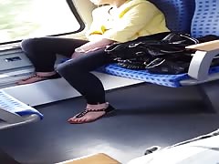 Nice feet in train