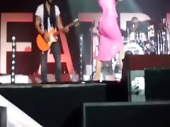 Beatrice Egli Pink Mini Dress Upskirt Pussy On Stage Oops